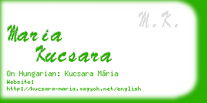 maria kucsara business card