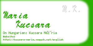 maria kucsara business card